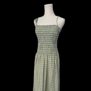 The New Society Green and Yellow Gingham Dress